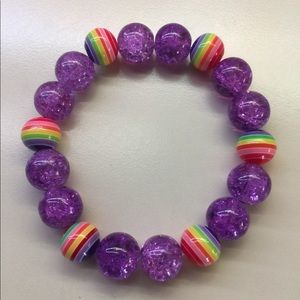 Pride Bracelet 12mm purple glass